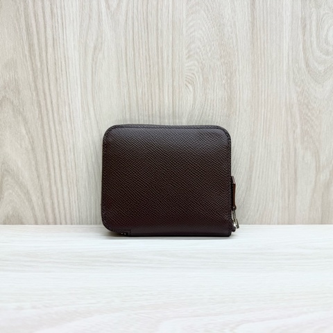 HERMES 0G馬鞍紅Epsom皮甜點派對絲巾短夾