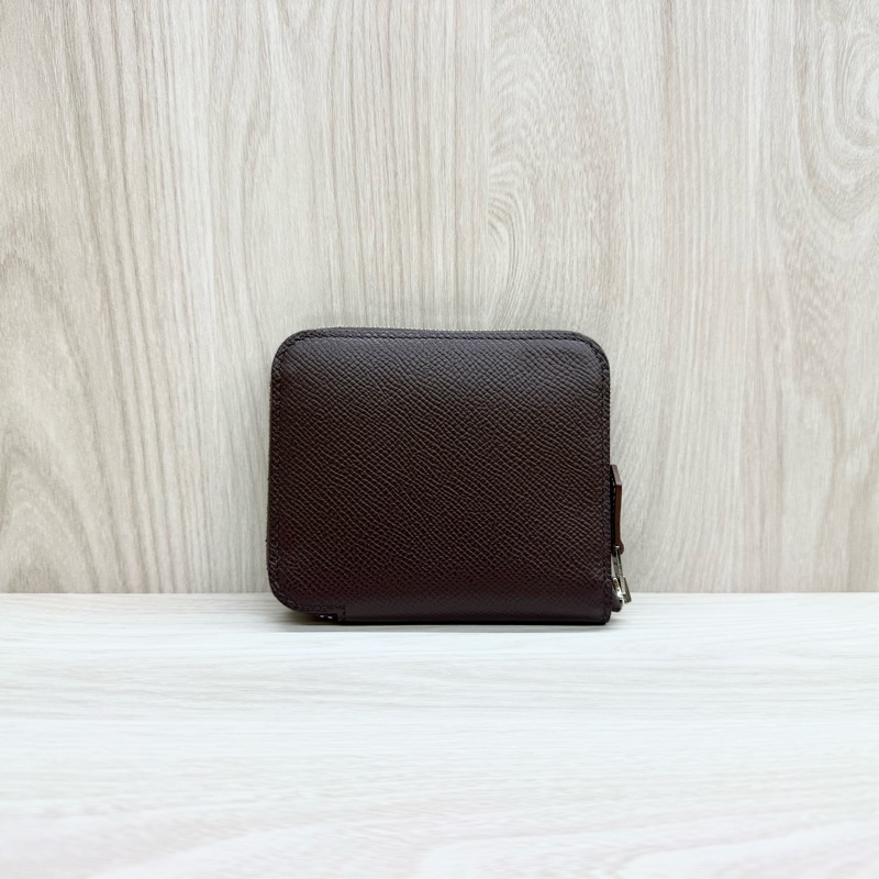 HERMES 0G馬鞍紅Epsom皮甜點派對絲巾短夾-0