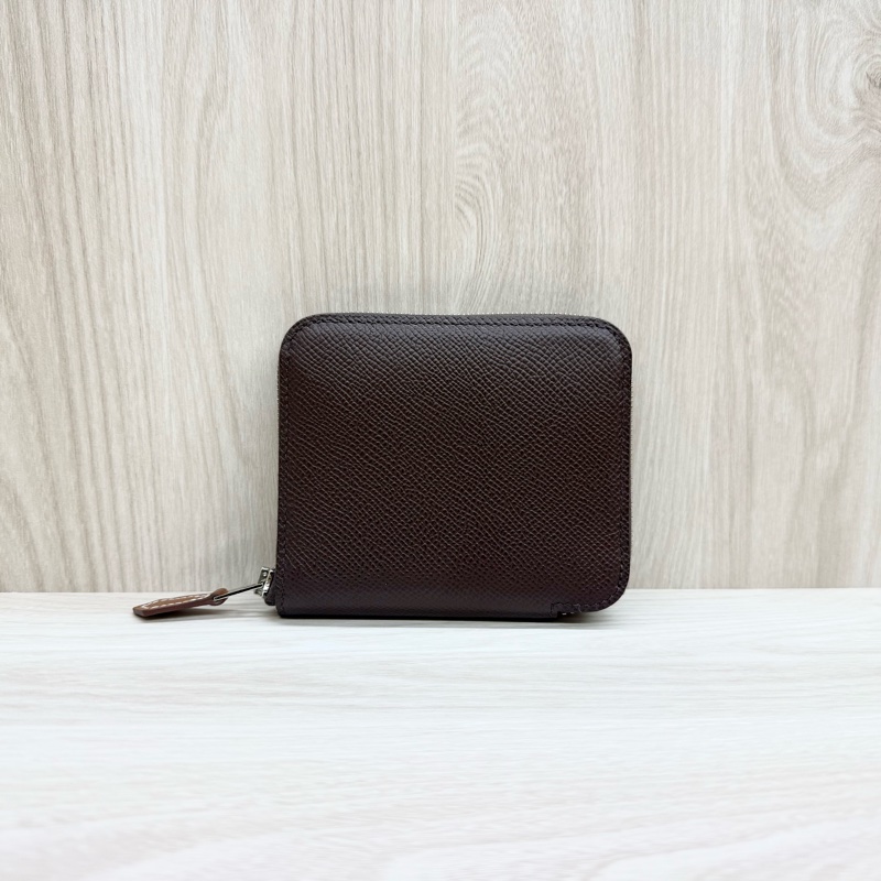 HERMES 0G馬鞍紅Epsom皮甜點派對絲巾短夾-1