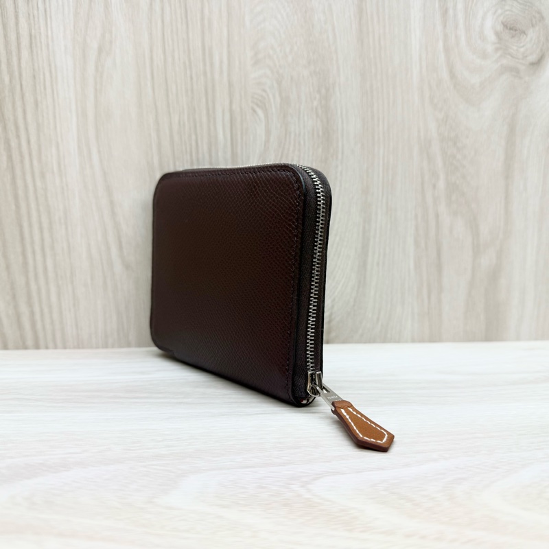 HERMES 0G馬鞍紅Epsom皮甜點派對絲巾短夾-2