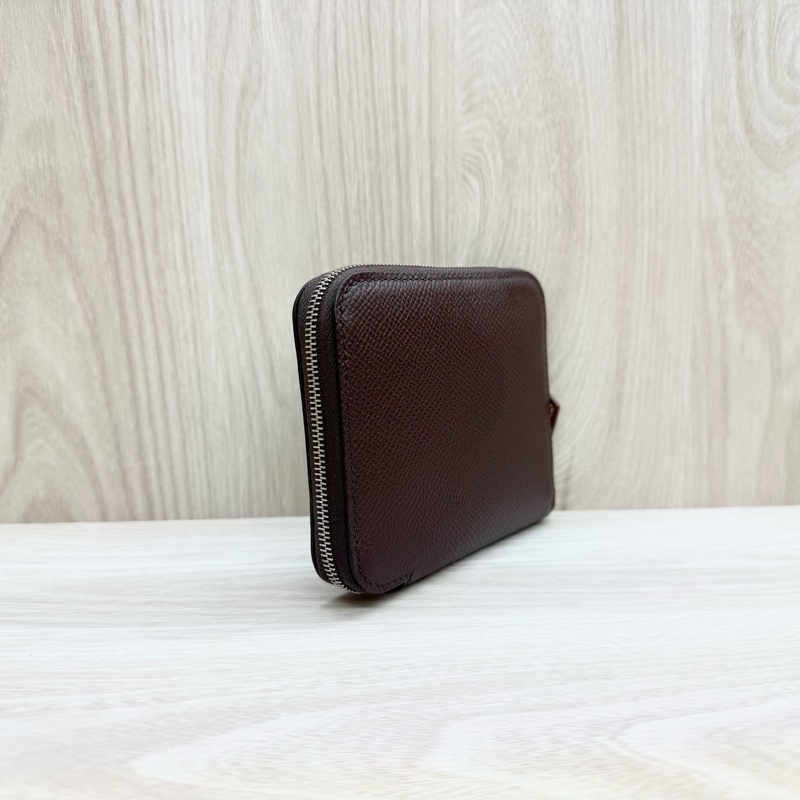 HERMES 0G馬鞍紅Epsom皮甜點派對絲巾短夾-3