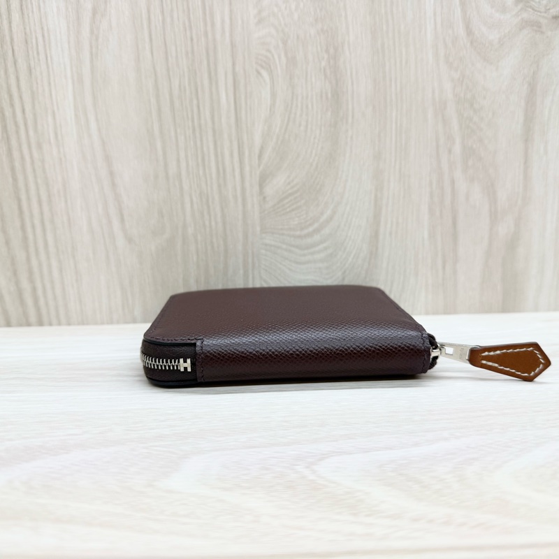 HERMES 0G馬鞍紅Epsom皮甜點派對絲巾短夾-4