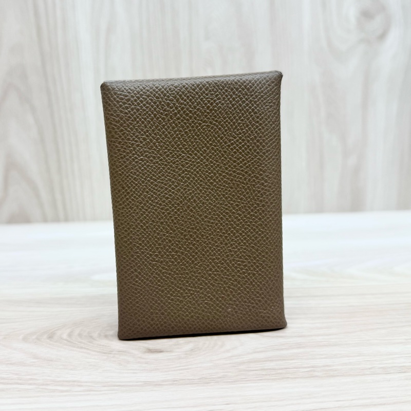 Hermes18大象灰Epsom皮Calvi Duo卡包-1