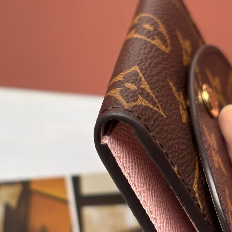 ::LOUIS VUITTON:: LV M62361 Rosalie 經典花紋內粉釦式卡片包 零錢包 小短夾-11