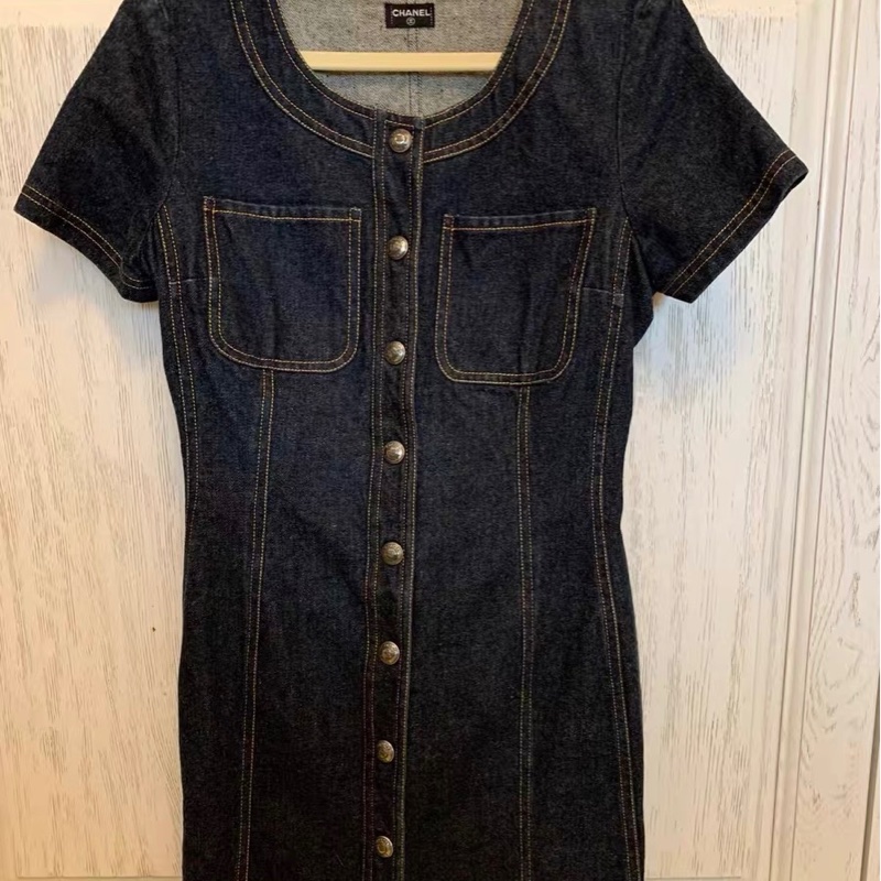 Chanel中古牛仔裙38碼-0