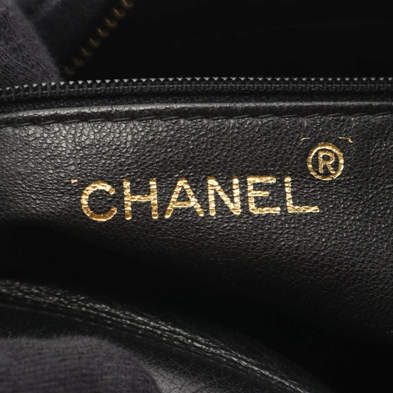 香奈兒 (CHANEL) 女款絎縫羊皮肩包/手提包,黑色-3