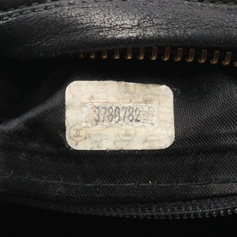 香奈兒 (CHANEL) 女款絎縫羊皮肩包/手提包,黑色-4