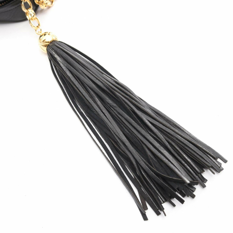 香奈兒 (CHANEL) 女款絎縫羊皮肩包/手提包,黑色-12