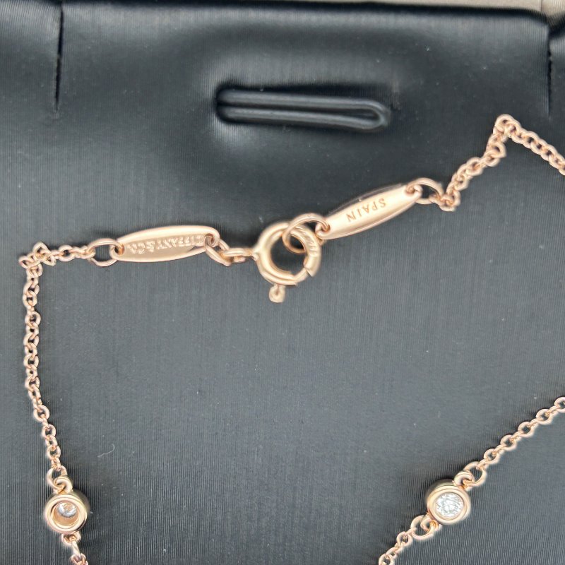 TIFFANY黃K愛心鑲鑽手鍊-4