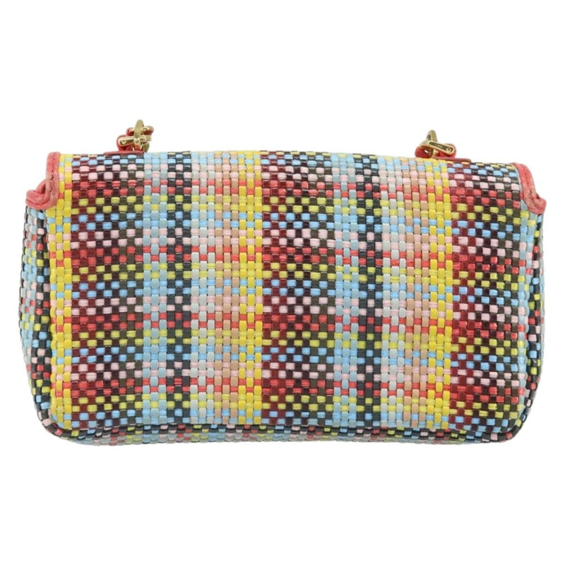 【日本直送】FENDI 鏈條迷你蜜蜂法國棍單肩包 皮革 多色 金色 正品 171168SAM-1