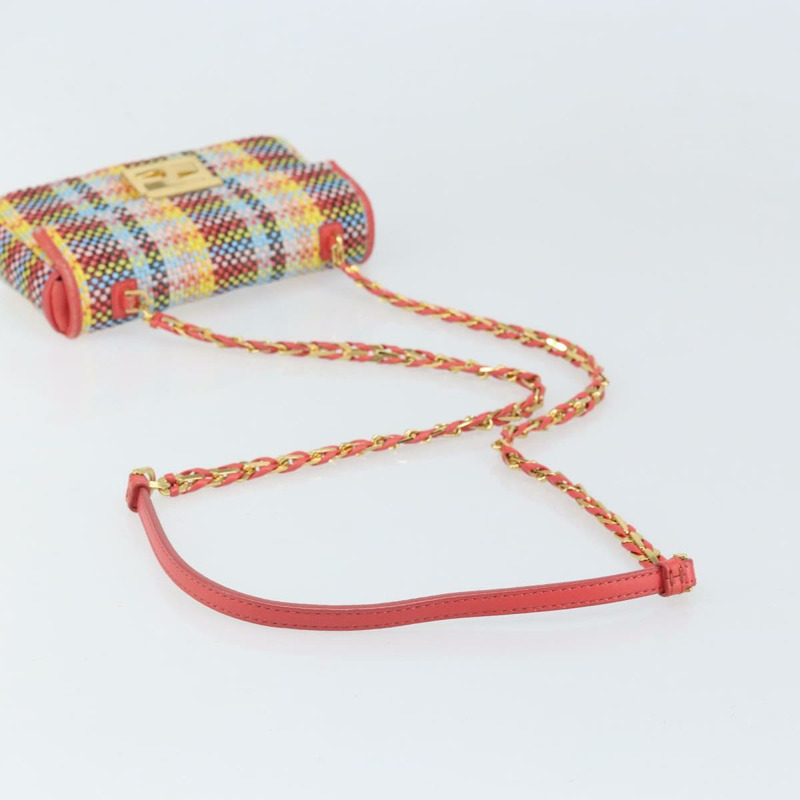 【日本直送】FENDI 鏈條迷你蜜蜂法國棍單肩包 皮革 多色 金色 正品 171168SAM-6