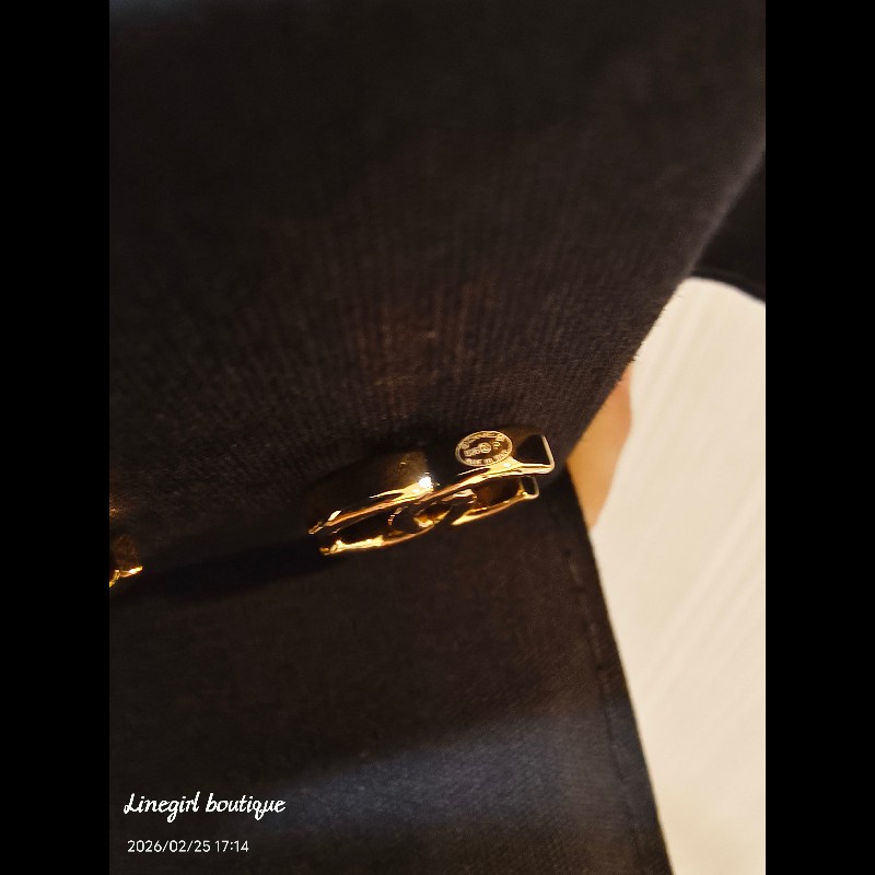 香奈兒 26P 全新百搭經典雙C耳環 (淡金)-4