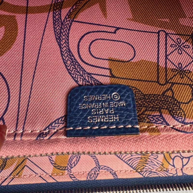 ✨98成新 容量超多 Hermes 馬賽克藍絲巾長夾-7