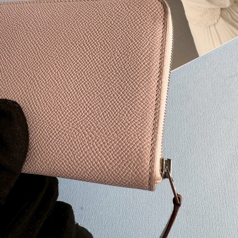 🤍97成新 仙女款 Hermes 裸粉色絲巾長夾(花花系列)-2