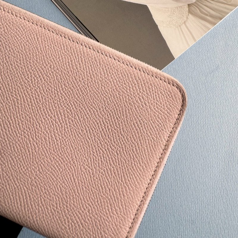 🤍97成新 仙女款 Hermes 裸粉色絲巾長夾(花花系列)-15