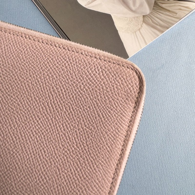 🤍97成新 仙女款 Hermes 裸粉色絲巾長夾(花花系列)-16