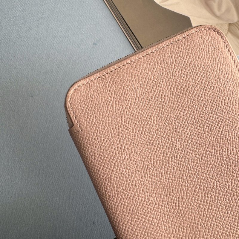 🤍97成新 仙女款 Hermes 裸粉色絲巾長夾(花花系列)-18