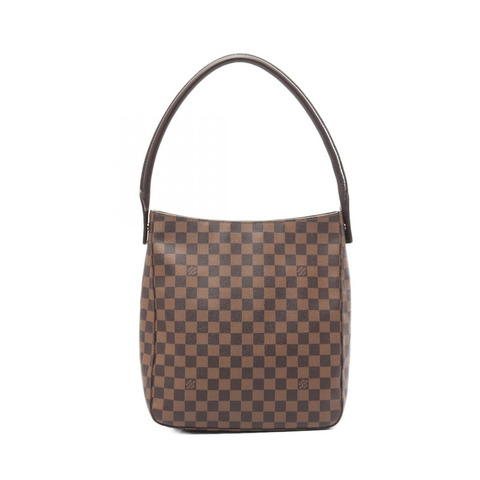 棕色 棋盤格帆布 Looping GM 肩背包【LOUIS VUITTON LV 路易威登】 N51144