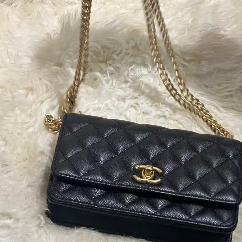 Chanel 24P黑金爱心调节扣WOC-2