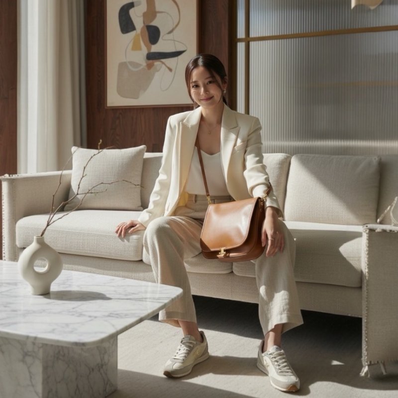 ⏰限時特賣價🌺Celine123632 Soft Triomphe Besace 亮面小羊皮包 柔和棕褐色-12