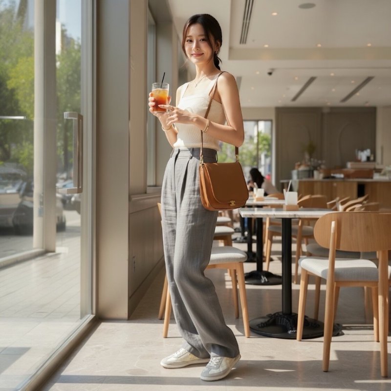 ⏰限時特賣價🌺Celine123632 Soft Triomphe Besace 亮面小羊皮包 柔和棕褐色-14