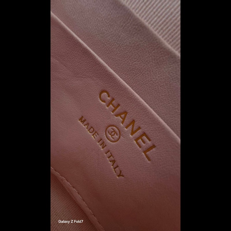 Chanel VIP千鳥格粉色貝殼包-9