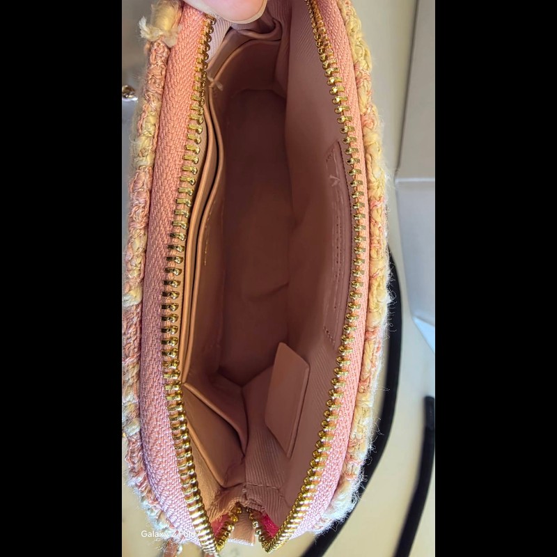 Chanel VIP千鳥格粉色貝殼包-11