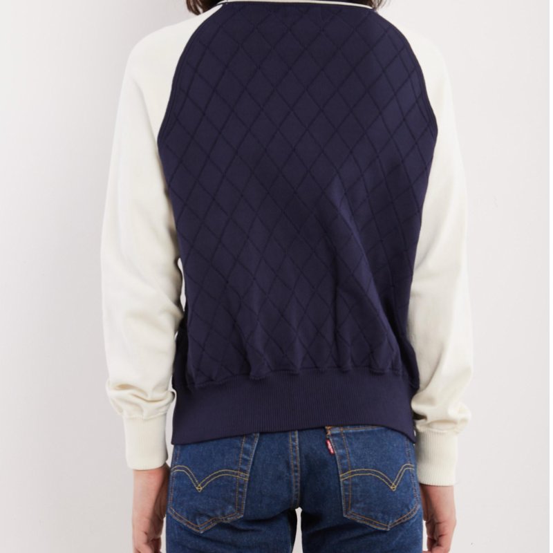 Chanel  18 Pre-Spring Collection) 拼色 V 領開襟衫外套 (棒球外套)-4