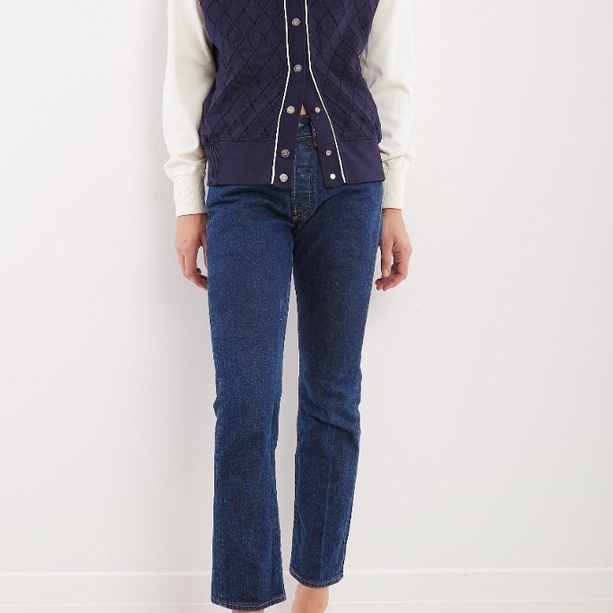 Chanel  18 Pre-Spring Collection) 拼色 V 領開襟衫外套 (棒球外套)-5