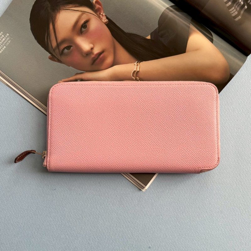 🤍99成新 少女色 Hermes 櫻花粉絲巾長夾-0