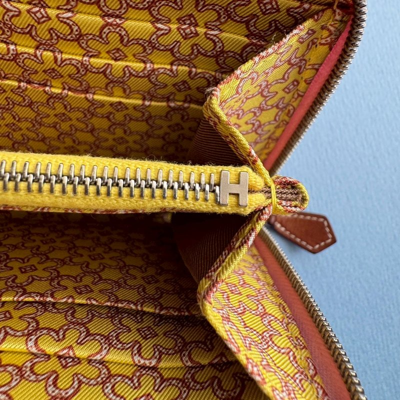 🤍99成新 少女色 Hermes 櫻花粉絲巾長夾-10