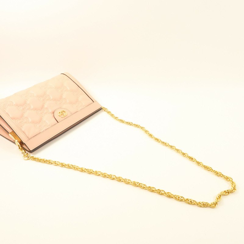 GUCCI 牛皮皮革GG Matelasse Small金扣肩背袋-8