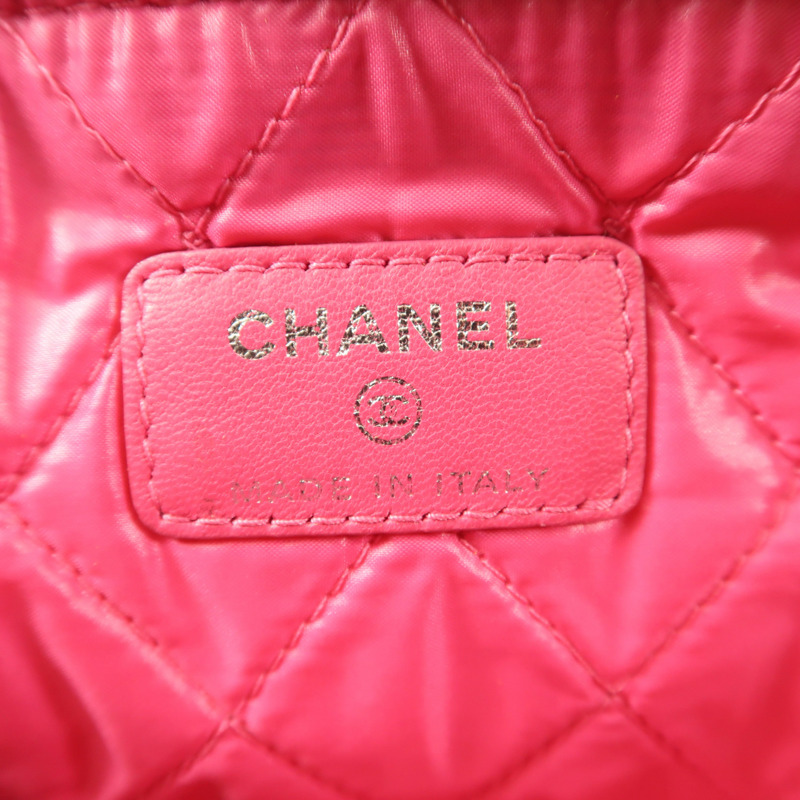 CHANEL 羊皮皮革Pouch銀扣手拿包-5