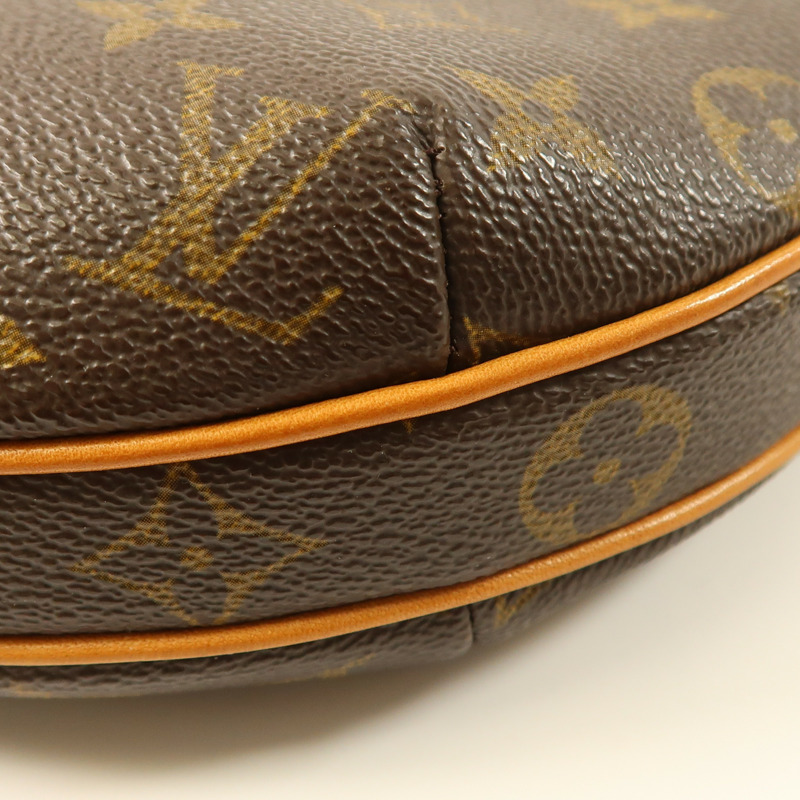LOUIS VUITTON Monogram Pochette Croissant金扣肩背袋棕色-8