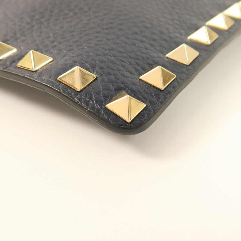 Valentino 牛皮皮革Garavani Rockstud Clutch金扣手拿包-8