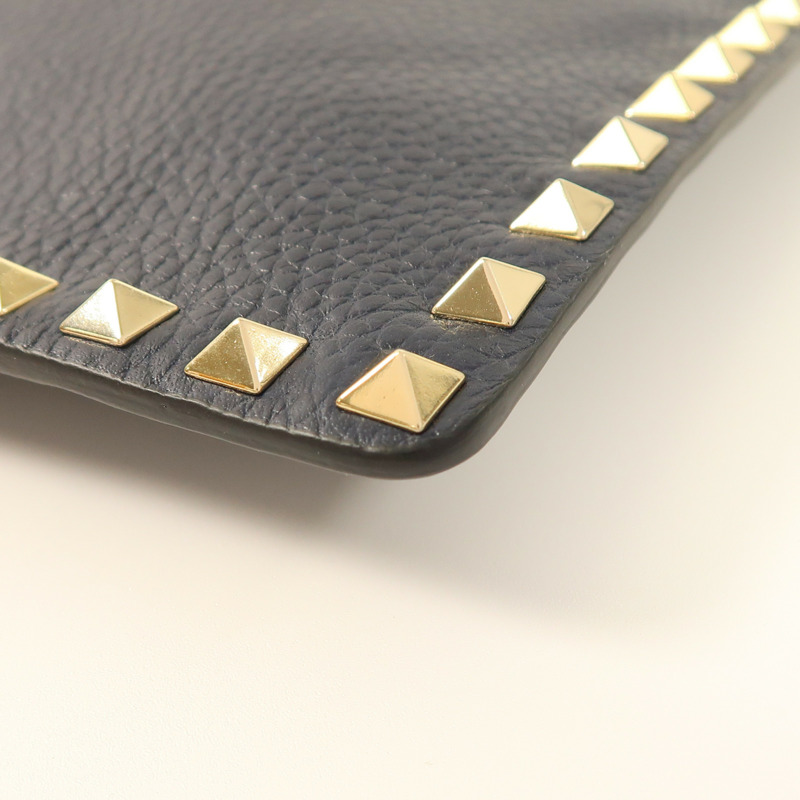 Valentino 牛皮皮革Garavani Rockstud Clutch金扣手拿包-9