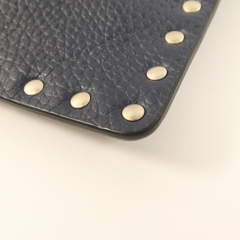 Valentino 牛皮皮革Garavani Rockstud Clutch金扣手拿包-10