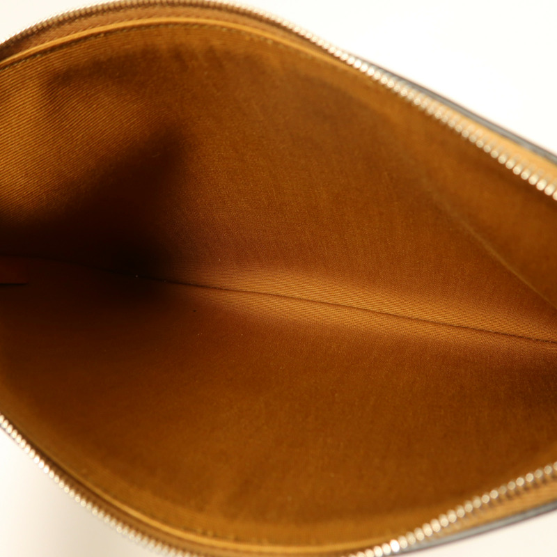 CELINE 塗層帆布/牛皮皮革Pouch金扣手拿包-4