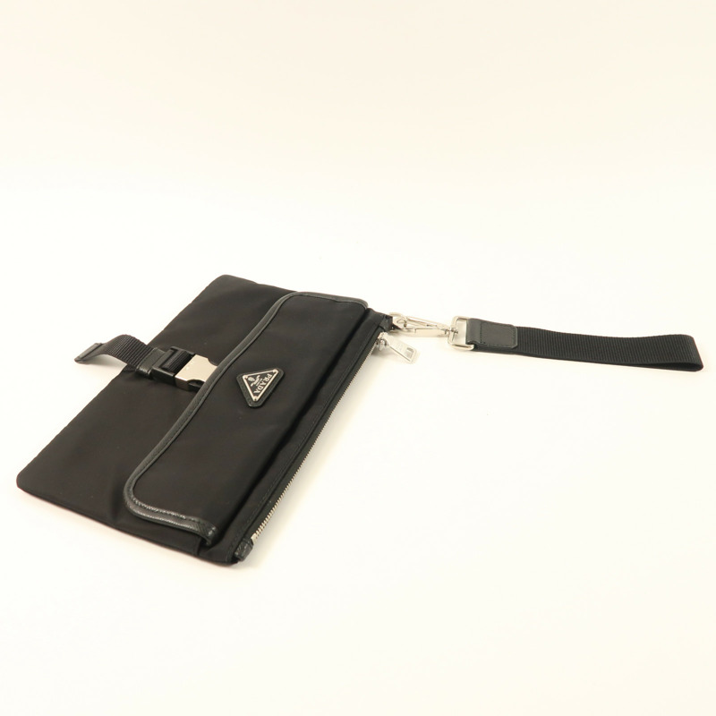 PRADA 尼龍Clutch銀扣手拿包-8