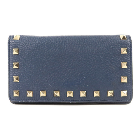 Valentino 牛皮皮革Rockstud Wallet銀扣長錢包