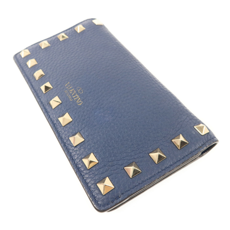 Valentino 牛皮皮革Rockstud Wallet銀扣長錢包-3