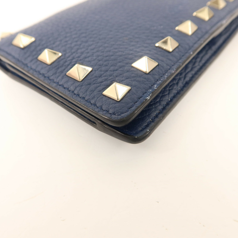 Valentino 牛皮皮革Rockstud Wallet銀扣長錢包-10