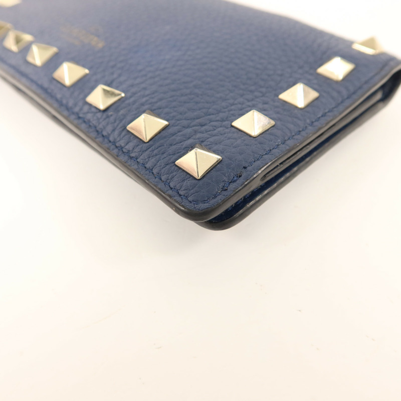 Valentino 牛皮皮革Rockstud Wallet銀扣長錢包-11