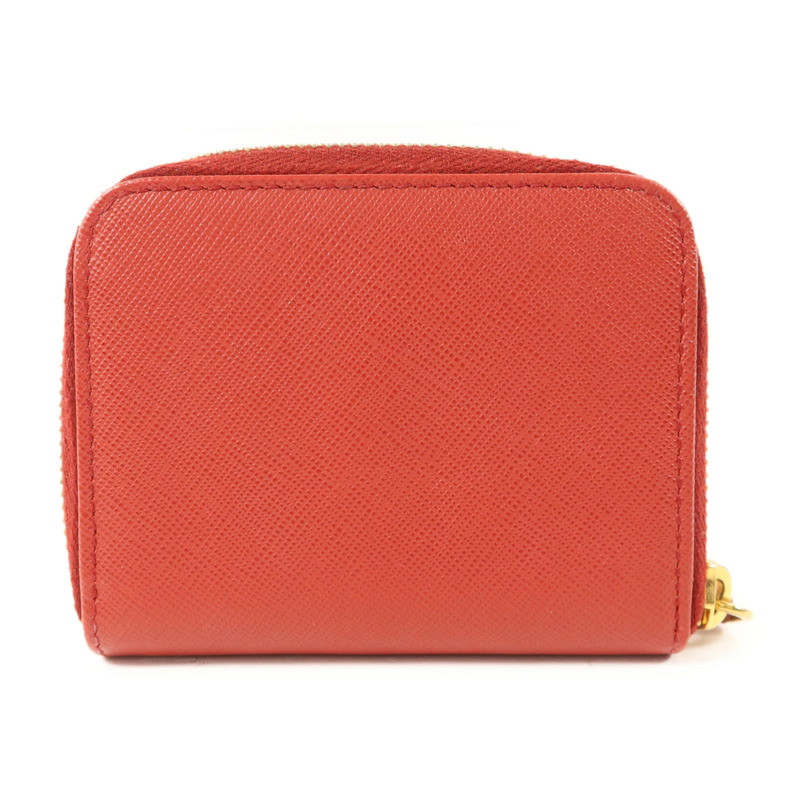 PRADA Saffiano皮革Zip Coin Case金扣零錢包-1