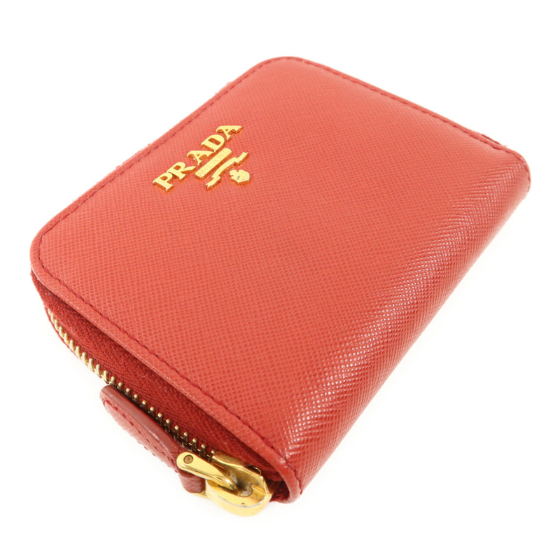 PRADA Saffiano皮革Zip Coin Case金扣零錢包-2