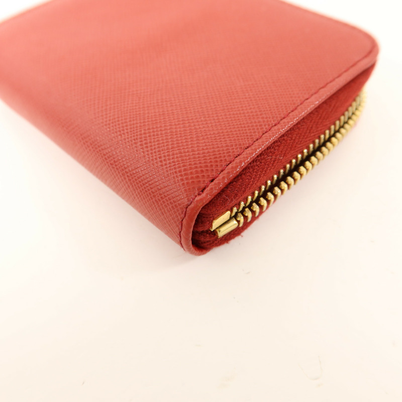 PRADA Saffiano皮革Zip Coin Case金扣零錢包-11