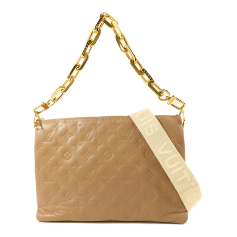 LOUIS VUITTON Monogram Embossed Coussin PM金扣鏈帶肩背袋