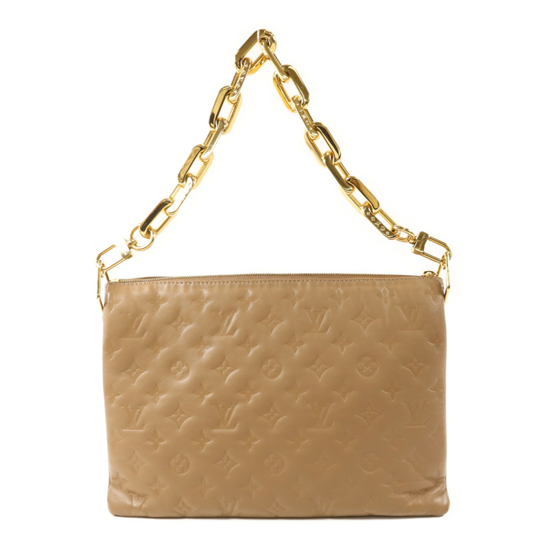 LOUIS VUITTON Monogram Embossed Coussin PM金扣鏈帶肩背袋-1