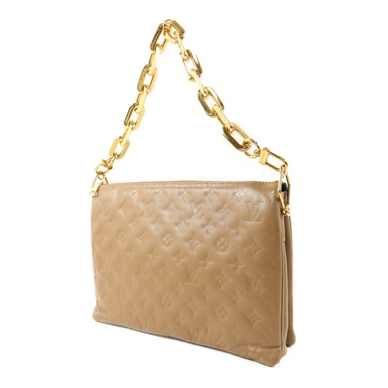 LOUIS VUITTON Monogram Embossed Coussin PM金扣鏈帶肩背袋-2