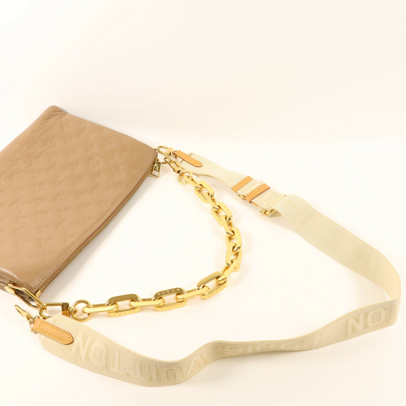 LOUIS VUITTON Monogram Embossed Coussin PM金扣鏈帶肩背袋-4